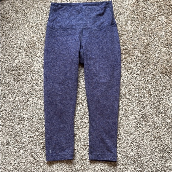 Nobull Heathered Purple Cropped Workout Lifting Gym Soft Leggings - Picture 1 of 8